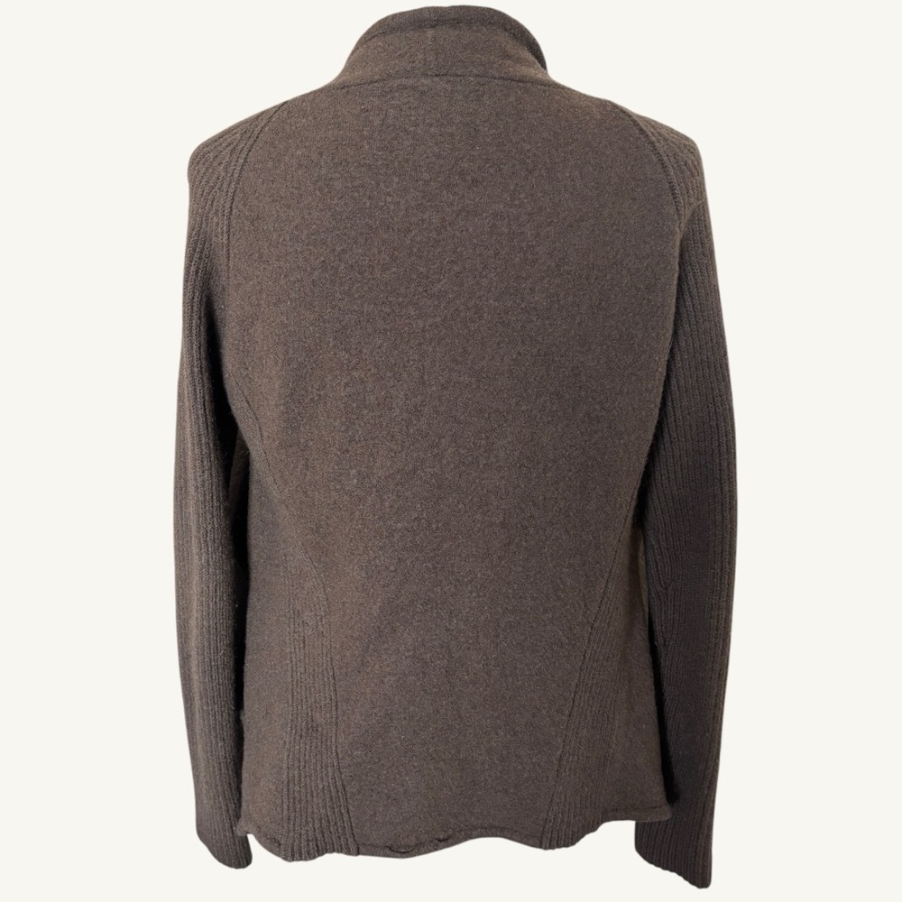 Vince Brown Sugar Boiled 100% Wool Swearter Cardigan Small - Picture 4 of 6